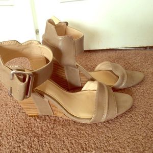 Taupe Nine West Wedges 7.5